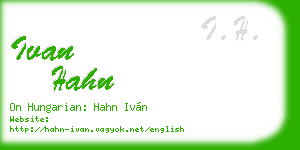 ivan hahn business card